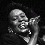 Photograph of Connie Kirk singing